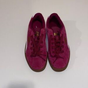 Puma Women's Fuchsia Suede Sneakers